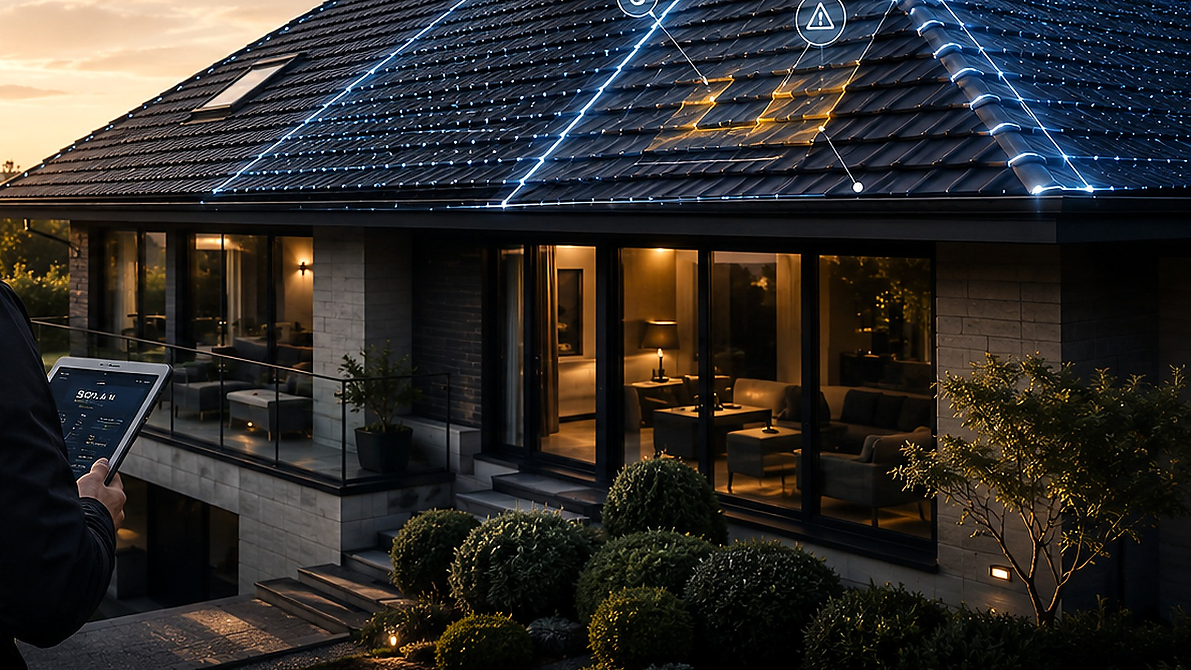 Maison au coucher du soleil